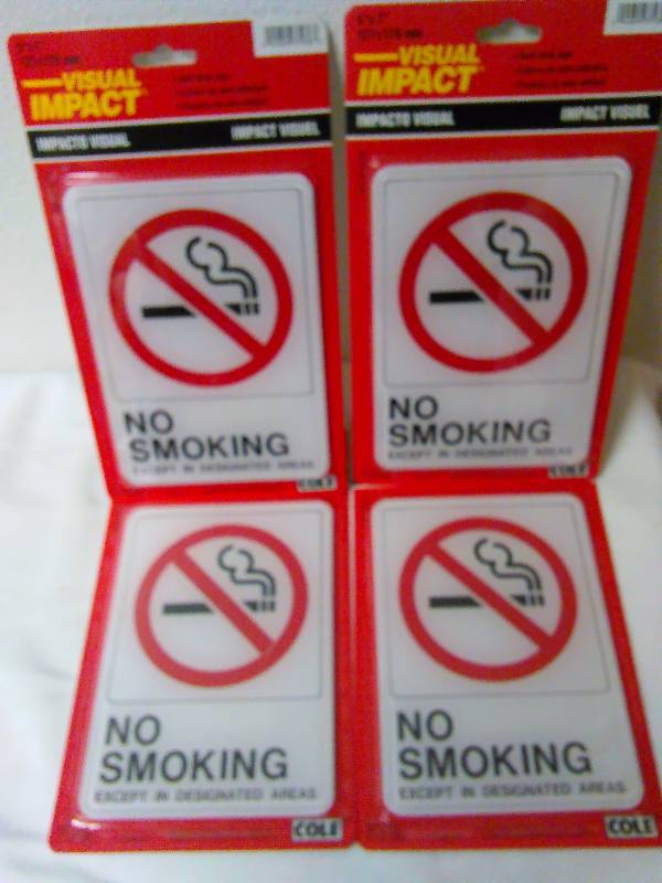 lot 687 image: No Smoking Signs, 5 in. x 7 in., Self-Stick (4)