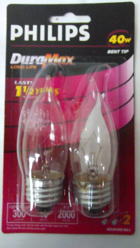lot 730 image: Phillips Dura Max Candle Bulb Lights, 40W 2 pc (6)