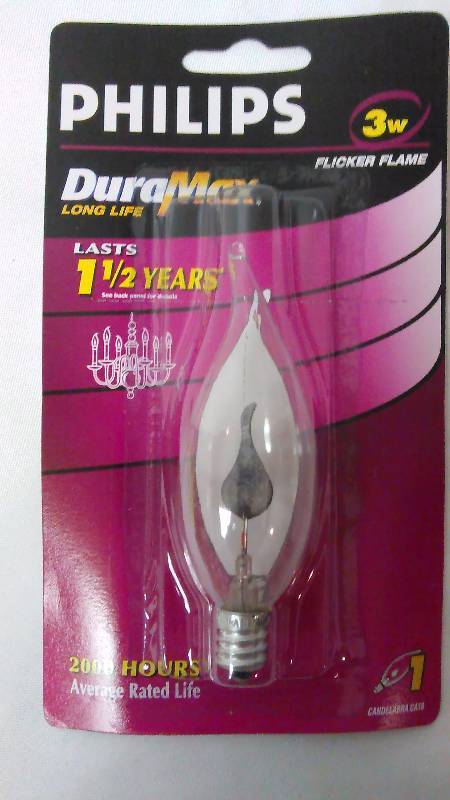 lot 731 image: Phillips Dura Max Flicker Flame Bulb Lights, 3W (6)
