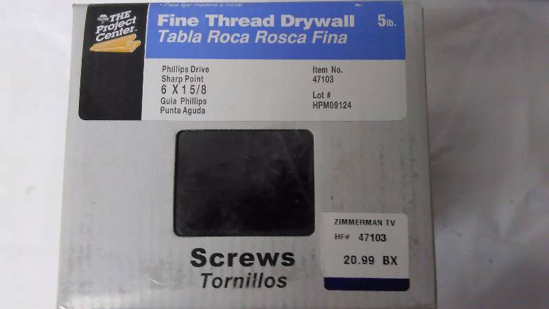 lot 743 image: Fine Thread Drywall Screws, 6 x 1 58 in., 5 LB