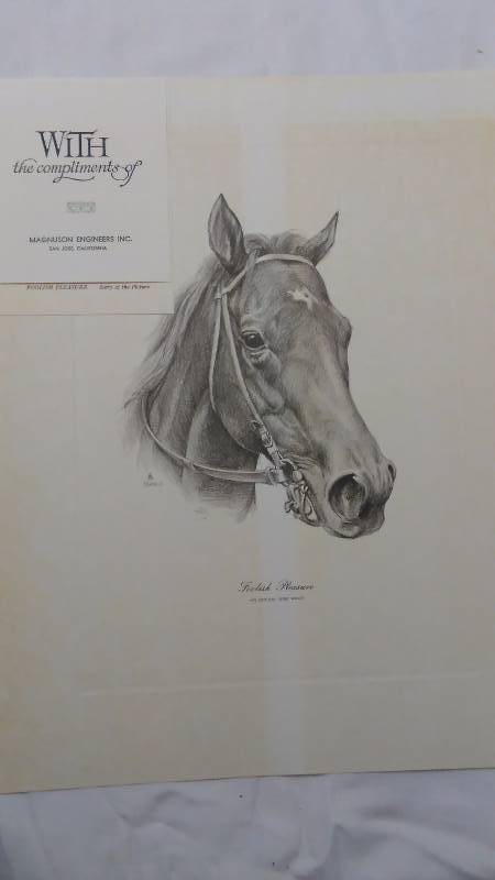 lot 752 image: Horse Print, Vintage Promotional, Magnuson Inc. See Pictures for Full Detail