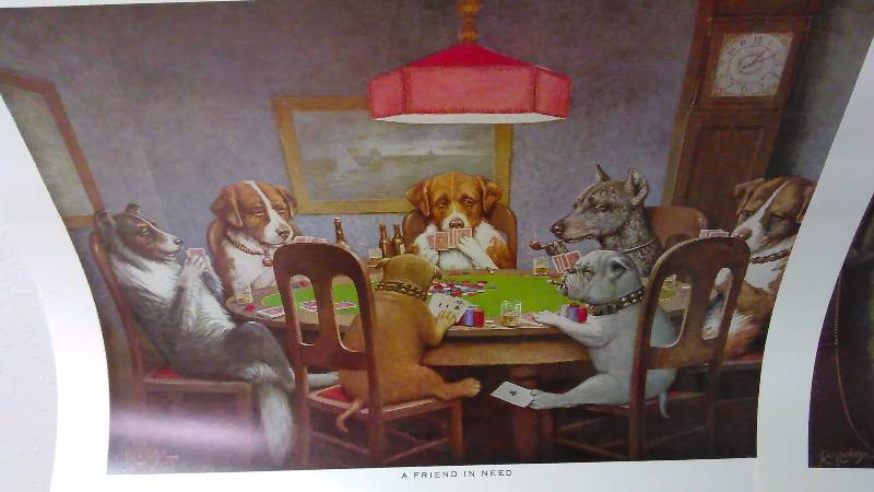 lot 757 image: M. Coolidge Prints, Dogs Playing cards, 4 designs