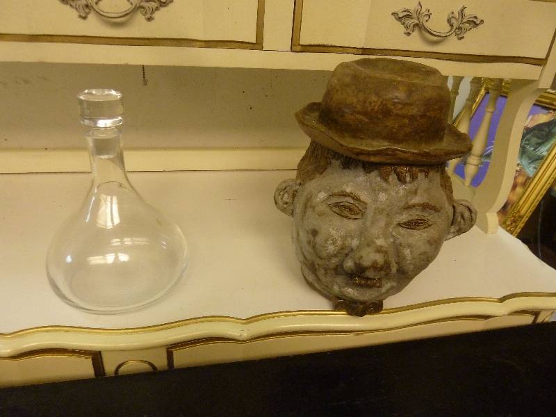 Laurel & Hardy Cookie Jar and Glass Decanter