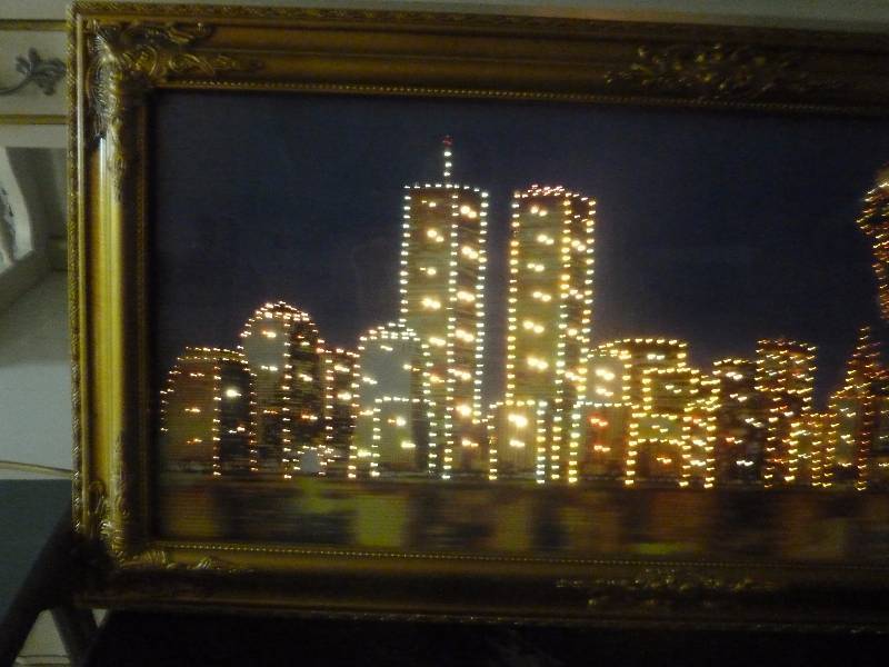 Fiber Optic Lighted Picture of New York with Twin Towers