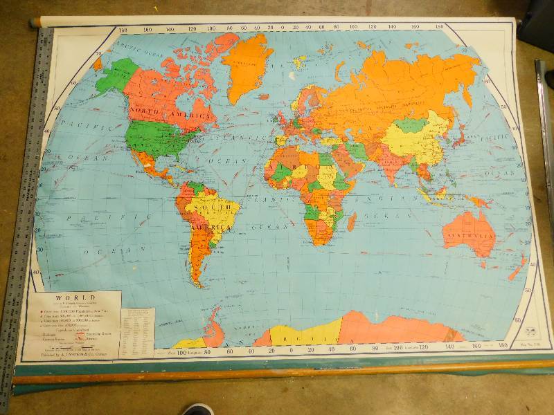 1962 Map of the World | Pier 1 Imports, Comic Books, Misc. | K-BID