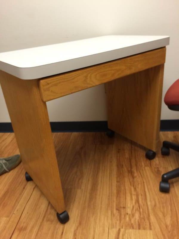 lot 36 image: Mobile Medical Clinic Wood Laminate Top Table