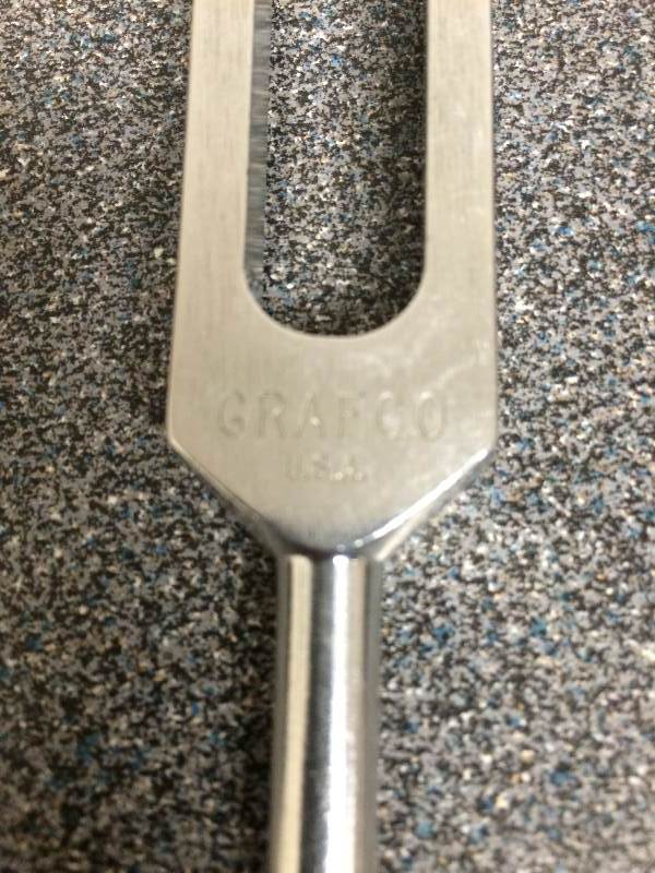 lot 66 image: Grafco Medical Office Tuning Fork Fixed Weight - Silver - Excellent Condition