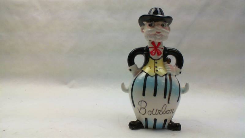 lot 122 image: Antique Vintage Ceramic Man Gentleman Bourbon Decanter Repaired