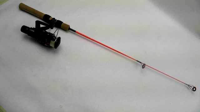 lot 20 image: HT Conquest 135 Reel with HT Neon Ice Fishing Rod