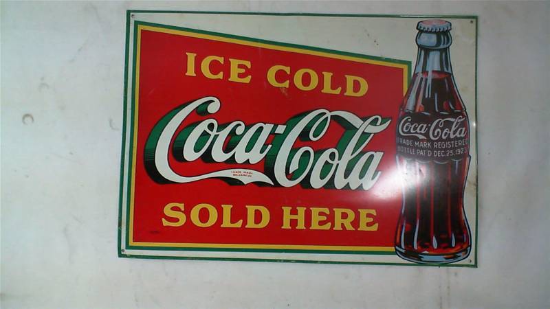 lot 443 image: Coca-Cola Coke replica vintage sign 12.25 high x 17.5 wide