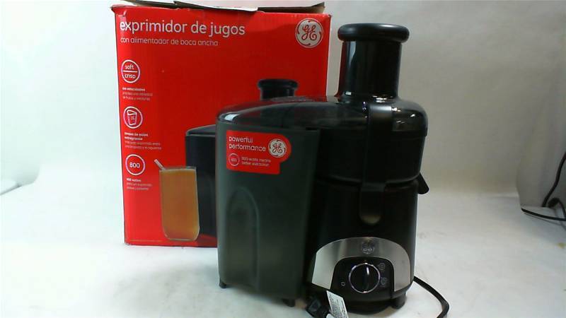 lot 456 image: GE model juice extractor with large mouth feeder 2 speeds 800 watts XL pulp tank for smooth powerful juicing