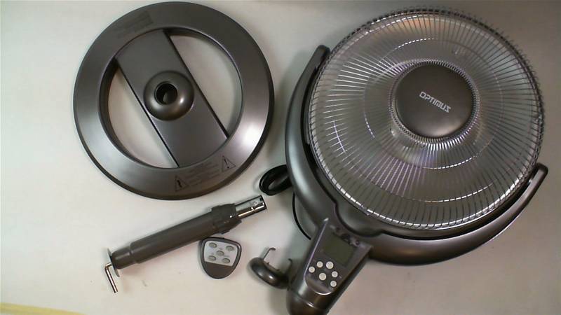 lot 535 image: Optimus 14 inch oscillating digital heater gray color not assembled see pics