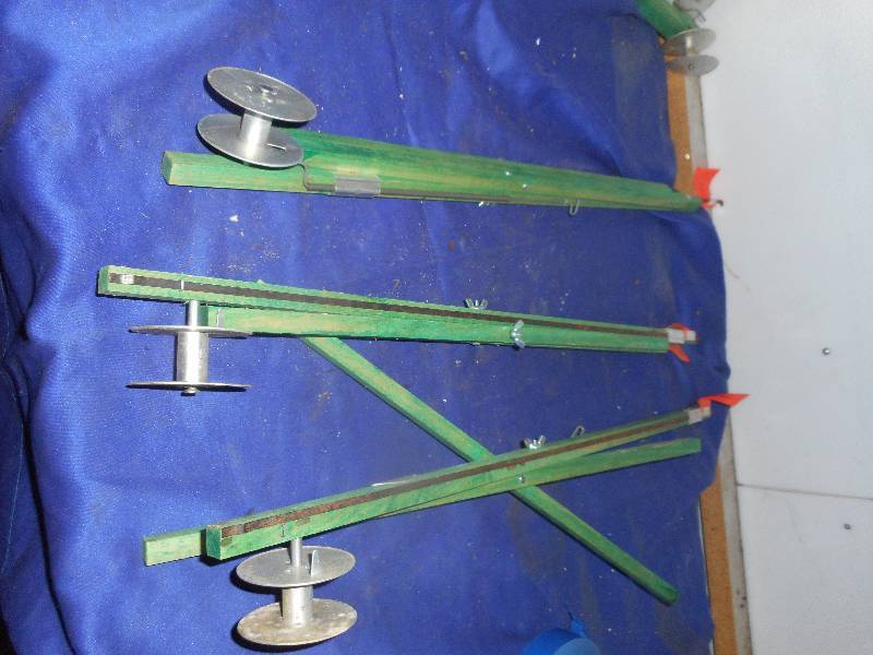 3 WOODEN ICE FISHING STIX