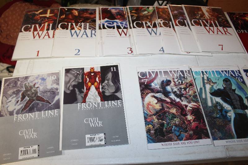 lot 9 image: Lot of (20) Signed Marvel Comics From Line Civil War Comic Books