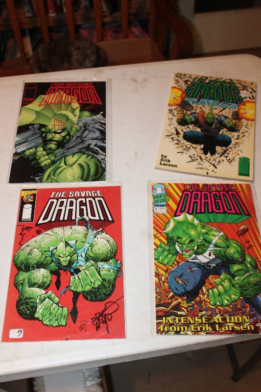 lot 34 image: Lot of (4) Erik Larsen The Savage Dragon Comic Books w Signed