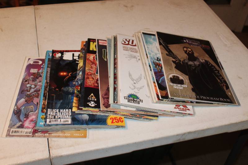 lot 93 image: Lot of (30) Icon, Marvel, Dark Horse Comics Suprema, X-Force, Elektra, Daredevil, Star Wars, Wildcats, Secret Invasion, Kick-Ass 2 Comic Books w Signed, Includes 2005 Dallas Comic-con Program Book Signed