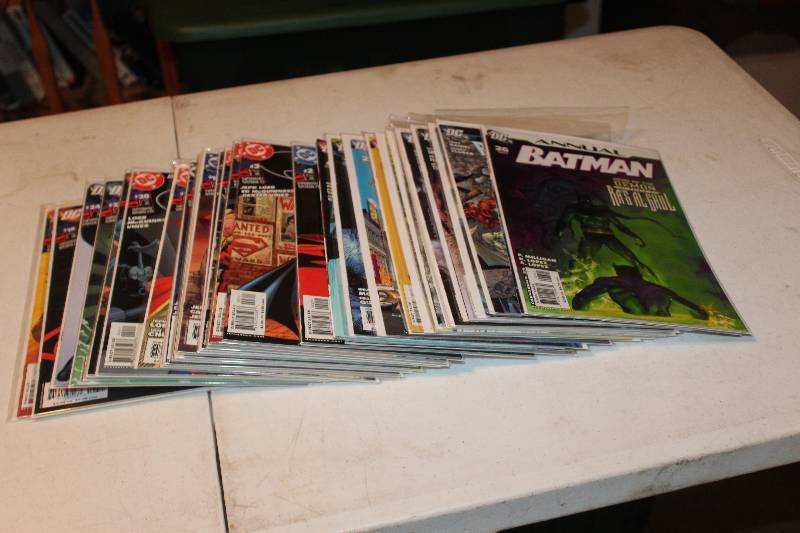 lot 108 image: Lot of (36) DC Comics Batman, Superman Comic Books w Signed