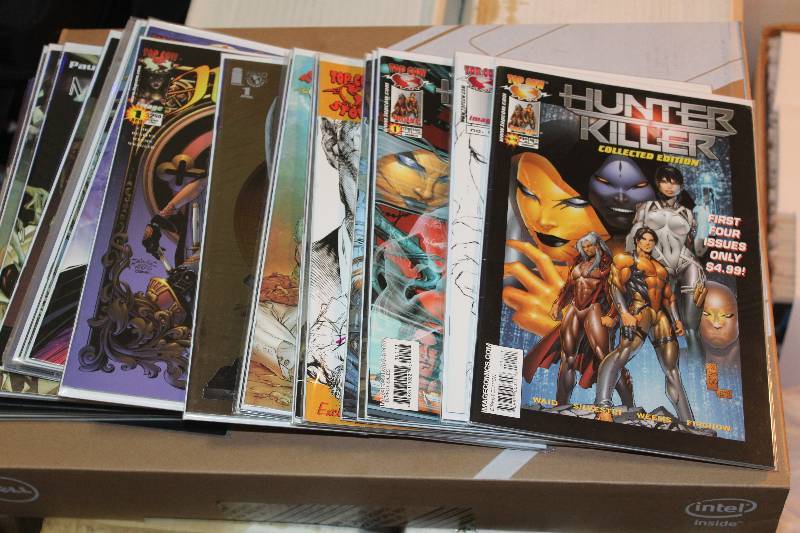 lot 172 image: Lot of (35) Top Cow Comics Hunter Killer, Magdelana, Madame Mirage, Wanted Comic Books w Signed, Sleeves