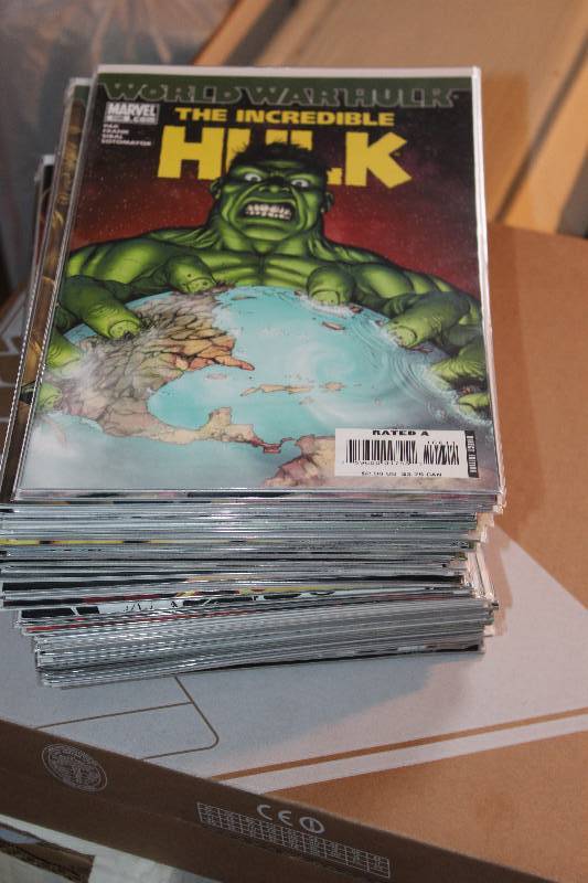 lot 182 image: Lot of (56) Marvel Comics Hulk, Hercules Comic Books w Signed, Certificates, Sleeves