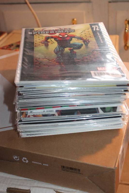 lot 189 image: Lot of (47) Marvel Comics Spider-man, Avengers, Comic Books w Sleeves