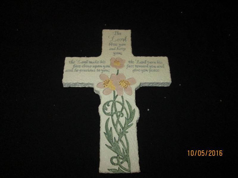New in box, Floral Wall Cross. 4 pc...