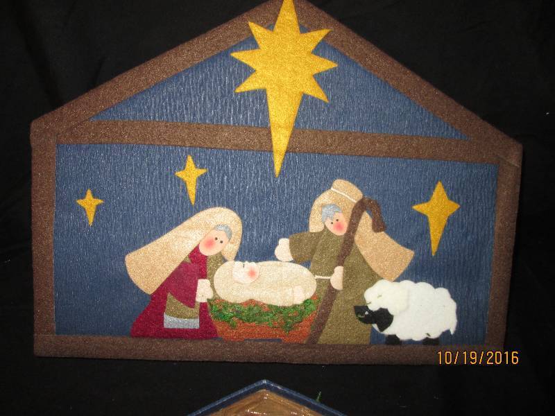New 11pc Nativity set in Cute Box, ...