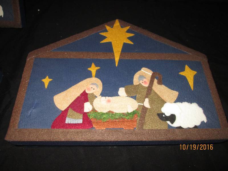 New 11 pc Nativity set in cute box,...