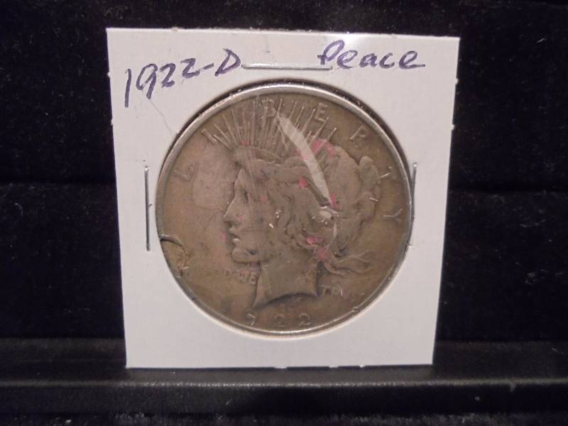 1922D Peace Silver Dollar, 90% Silver