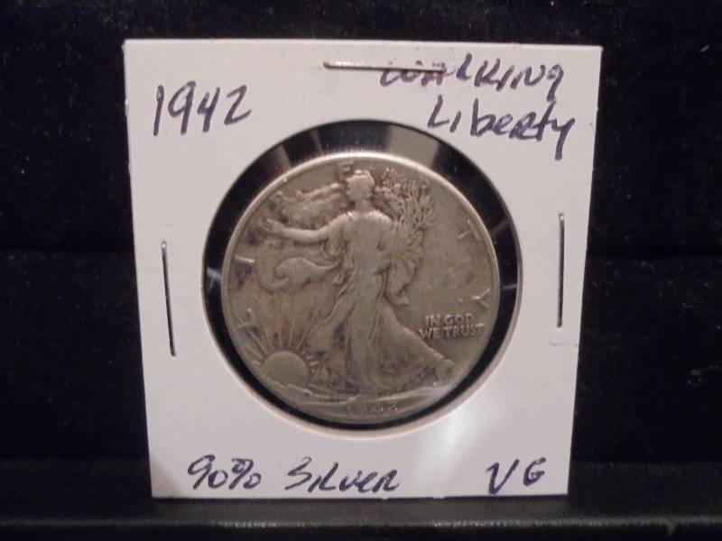 1942 Walking Liberty Half Dollar, 90% Silver