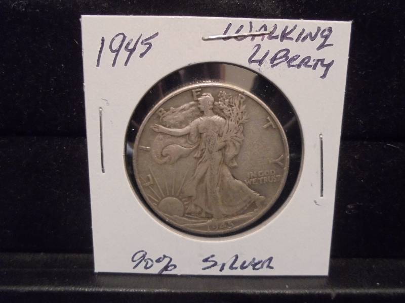 1945 Walking Liberty Half Dollar, 90% Silver