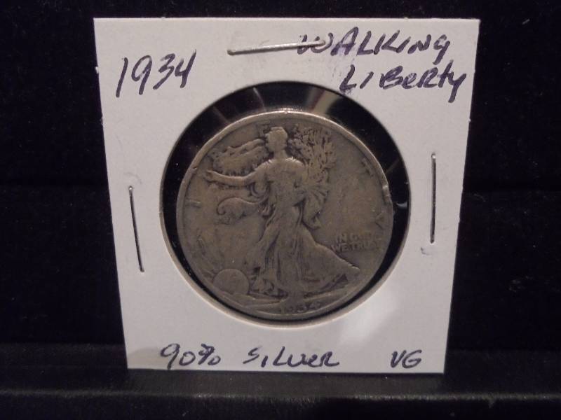 1934 Walking Liberty Half Dollar, 90% Silver