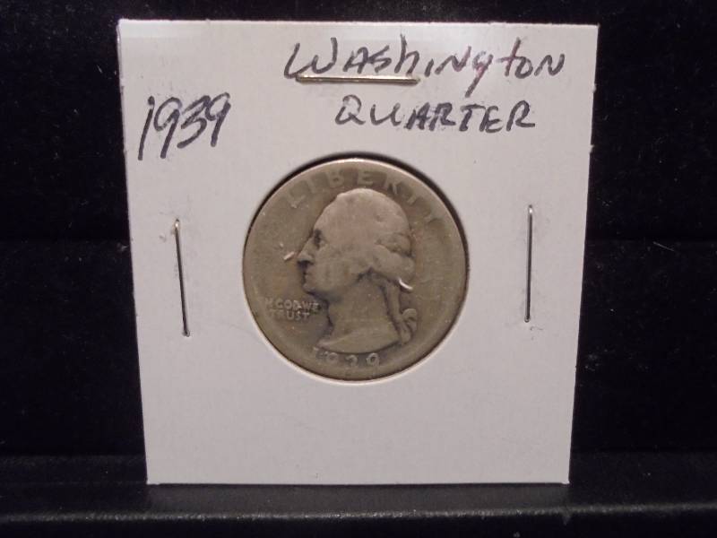 1939 Washington Silver Quarter, 90% Silver