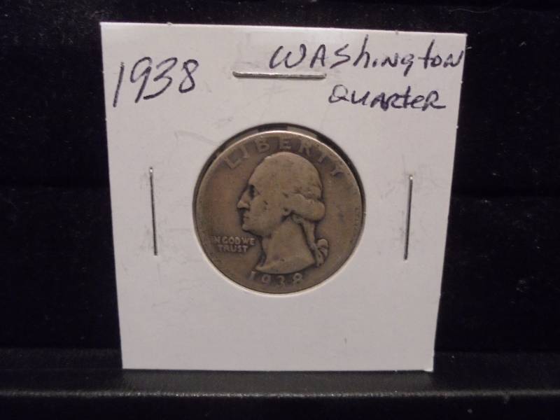 1938 Washington Silver Quarter, 90% Silver