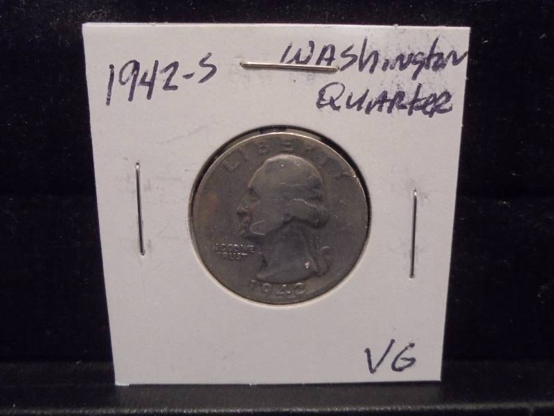 1942S Washington Silver Quarter, 90% Silver