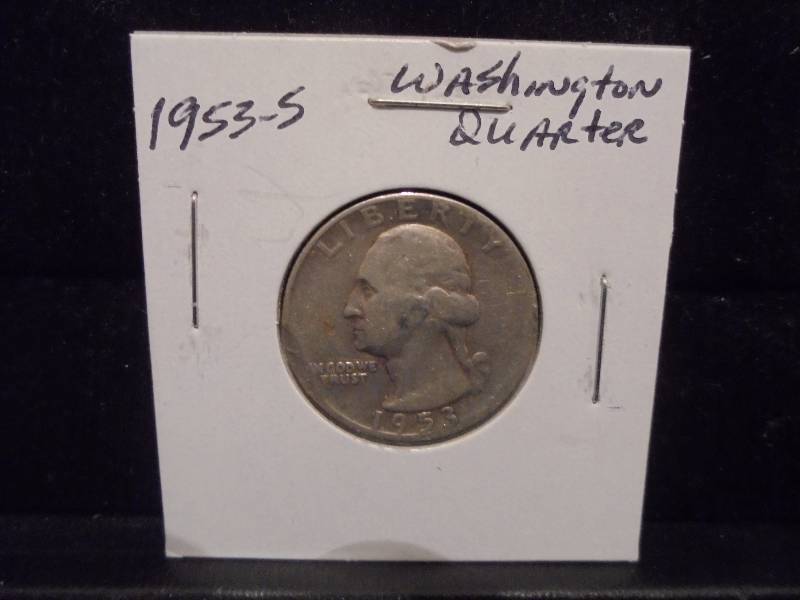 1953S Washington Silver Quarter, 90% Silver