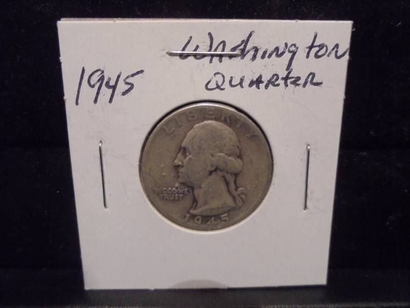 1945 Washington Silver Quarter, 90% Silver