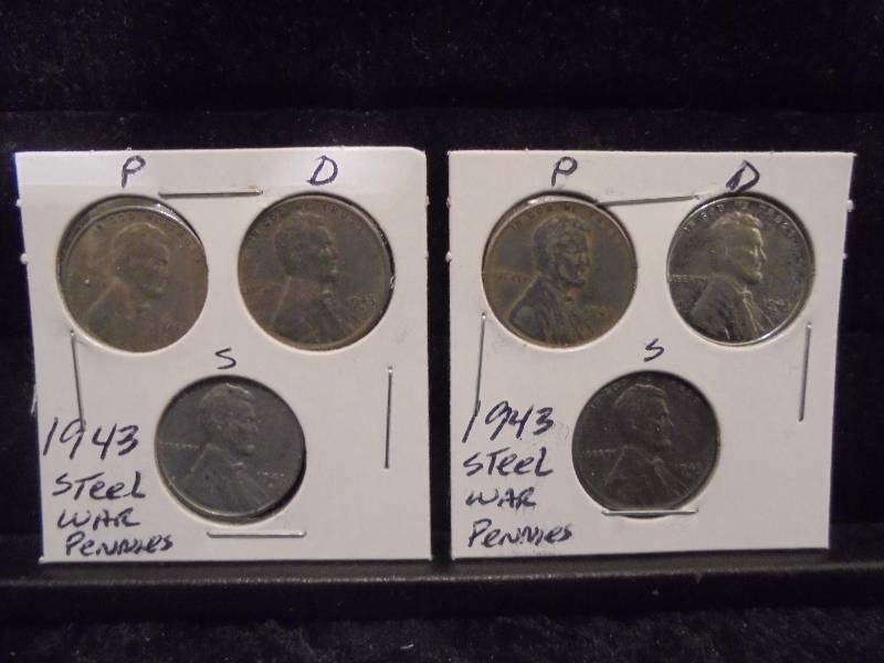 Lot - 1943 PDS Steel War Pennies