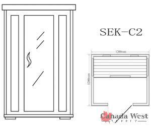 NEW 2 PERSON HEMLOCK SAUNA CARBON FIBER SEKC2