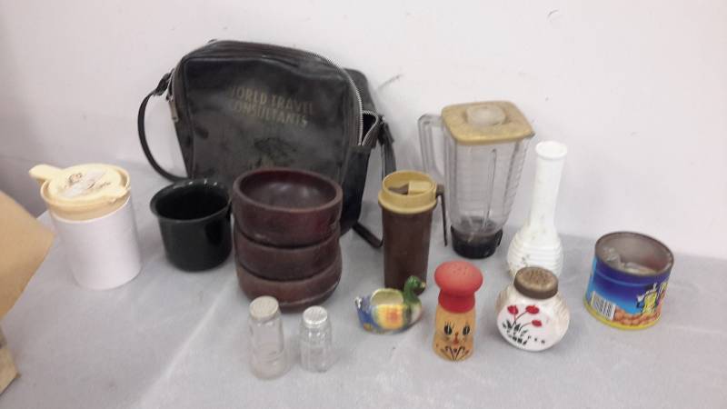 Bag, bowls, shakers, and more