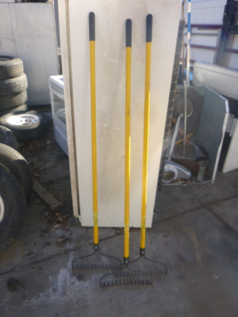 lot 98 image: 3 Garden Rakes