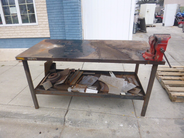 lot 2 image: Work Bench with Steel Top