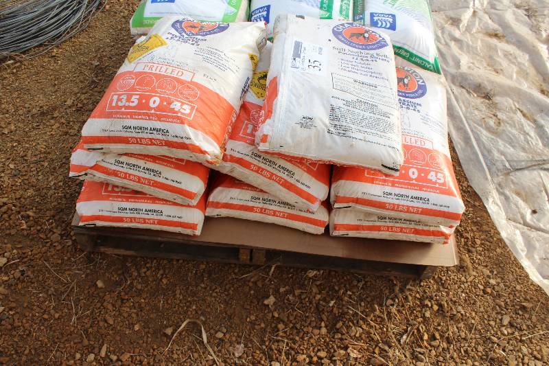 lot 35 image: Lot of (8) 50lbs. Bag 13.5-0-45 Potassium Nitrate