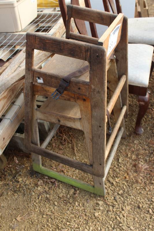 lot 53 image: Lot of (2) Wood High Chairs