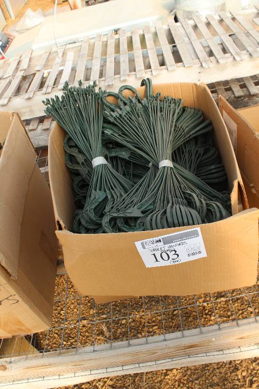 lot 103 image: Box Lot of Plastic Basket Hangars