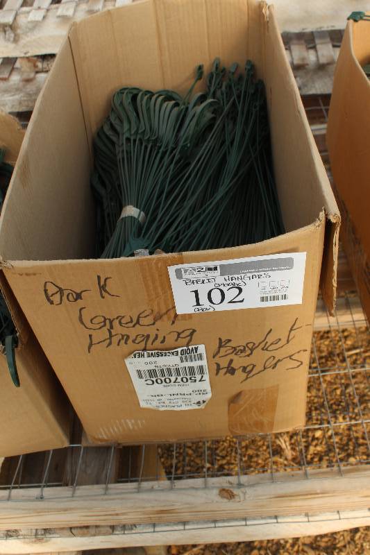 lot 102 image: Box Lot of Plastic Basket Hangars