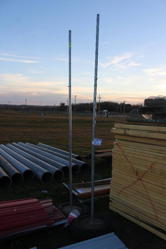 Lot of (2) Metal Poles Mounted to WheelTire