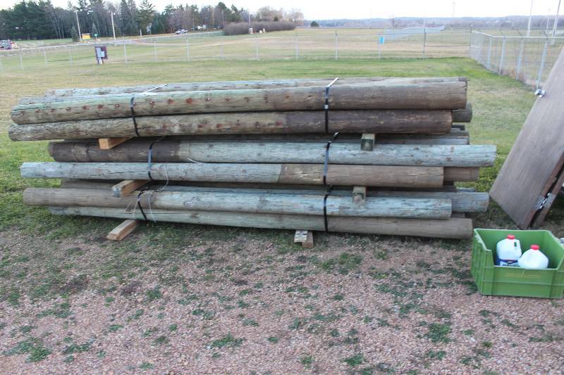 Lot of (Approximately 30) Round Wood Beams