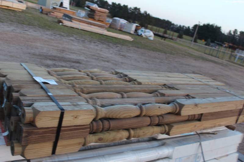 Lot of (Approximately 27) Unfinished Wood Banisters