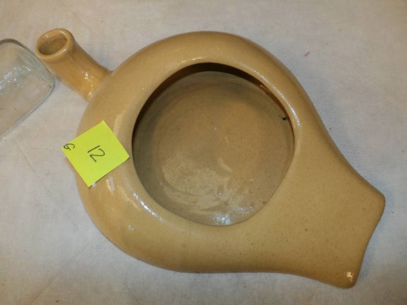 antique glass urinalpottery bed pan.