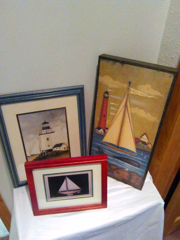 lot 67 image: 3 Sail Boat and Lighthouse pictures